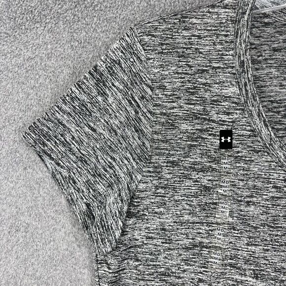 Under Armour Shirt Womens Medium HeatGear V-Neck Short Sleeve Athletic 1258568 - Picture 3 of 16